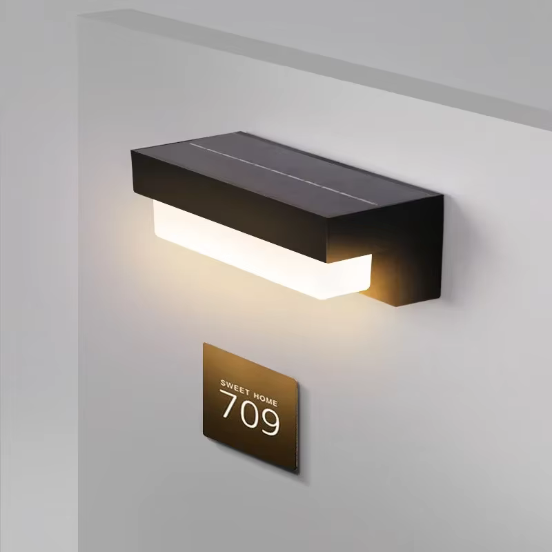 Waterproof outdoor solar LED wall light